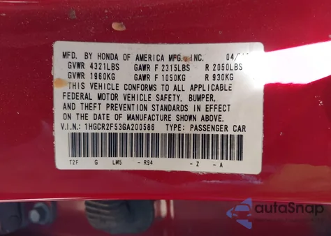 2016 Honda Accord Sport from USA, damaged, VIN 1HGCR2F53GA200586